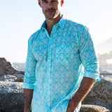 U Got The Love Mens' Cotton Shirt in Turquoise