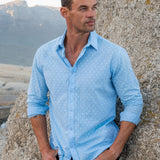 Sky Dots Mens' Cotton shirt in Blue