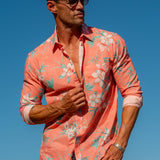 Shangri La Mens' Organic Cotton Shirt in Coral