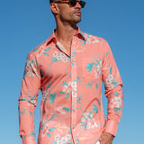 Shangri La Mens' Organic Cotton Shirt in Coral