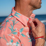Shangri La Mens' Organic Cotton Shirt in Coral