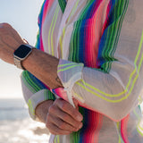 Electric Stripe Mens' Shirt in White and Multi