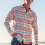 Aztec Groove Mens's Long Sleeve Shirt in Multi-colour