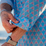 Temple of Dawn Mens' Organic Cotton Shirt in Blue & Pink