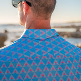 Temple of Dawn Mens' Organic Cotton Shirt in Blue & Pink
