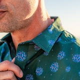 Shiny Disco Balls Mens' Cotton Shirt in Charcoal