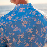 Greek Summer Mens' Organic Cotton Shirt in Light Blue & Madarin