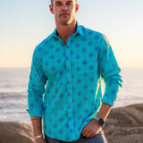 Ocean Drive Mens' Cotton Shirt in Blue