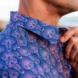 Lotus Eater Mens' Cotton Shirt in Blue & Pink