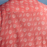 Sea Shells Mens' Cotton Shirt in Red & White