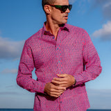 Inter Stella Mens' Cotton Shirt in Blue & Pink