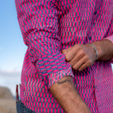 Inter Stella Mens' Cotton Shirt in Blue & Pink