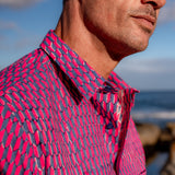 Inter Stella Mens' Cotton Shirt in Blue & Pink