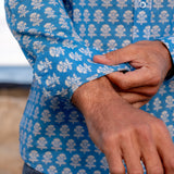 Pushkar Blue Mens' Cotton Organic Shirt