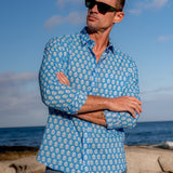 Pushkar Blue Mens' Cotton Organic Shirt