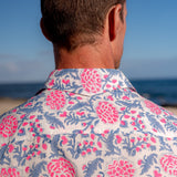 Vernon's Wonderland Mens' Cotton Shirt in Blue & Pink