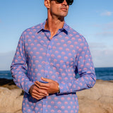 Sunrise Lotus Mens' Organic Cotton Shirt in Violet & Pink