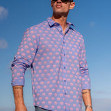 Sunrise Lotus Mens' Organic Cotton Shirt in Violet & Pink
