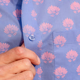 Sunrise Lotus Mens' Organic Cotton Shirt in Violet & Pink