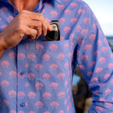 Sunrise Lotus Mens' Organic Cotton Shirt in Violet & Pink