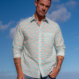 Jaipur Grove Mens' Cotton Shirt in Green & Pink