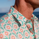 Jaipur Grove Mens' Cotton Shirt in Green & Pink
