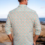 Jaipur Grove Mens' Cotton Shirt in Green & Pink