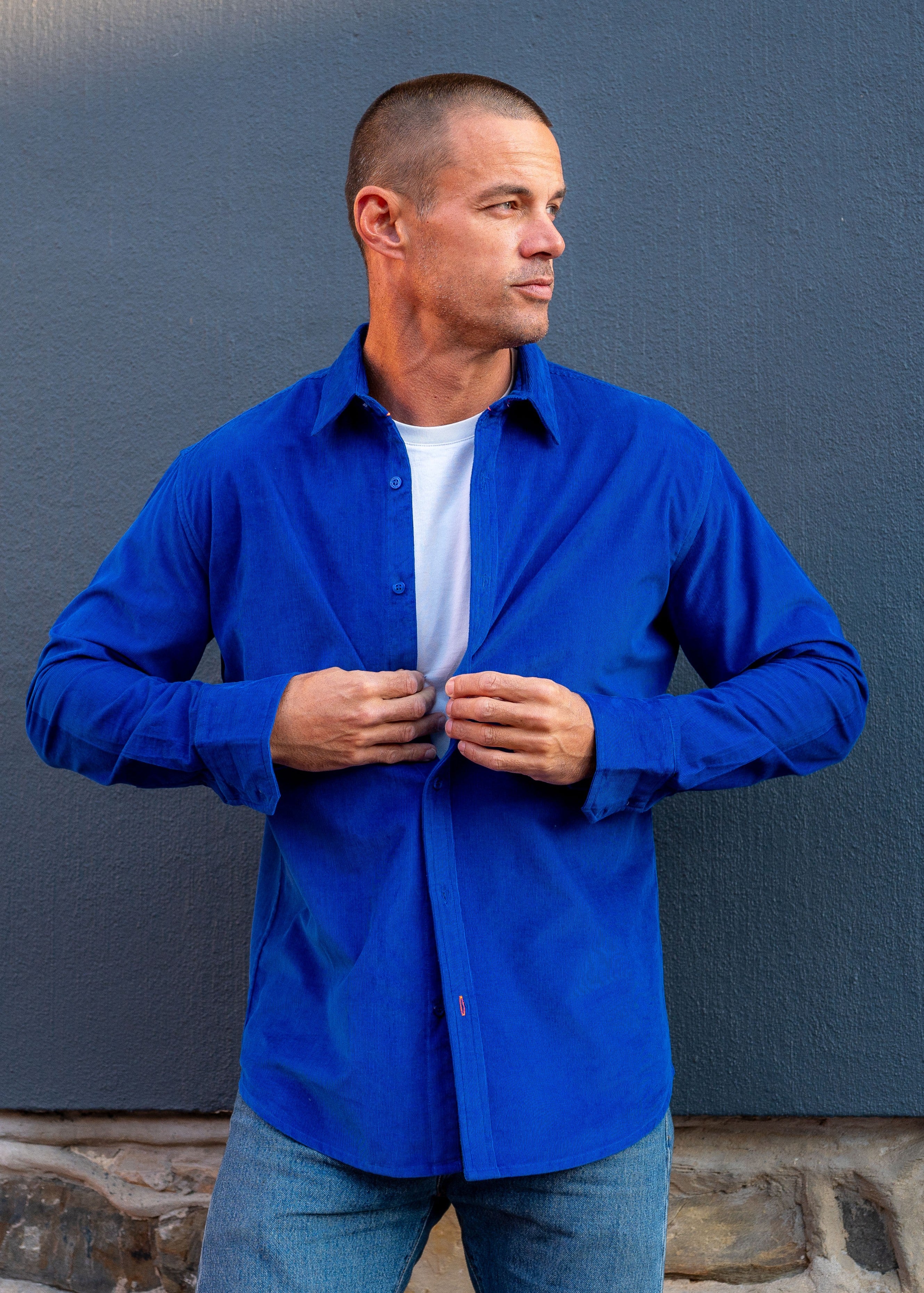 electric blue mens dress shirt Mens Monaco Shirt | Business Work Shirts