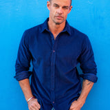 Corduroy Mens' Organic Cotton Shirt in New Navy
