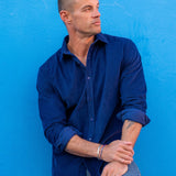 Corduroy Mens' Organic Cotton Shirt in New Navy