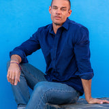 Corduroy Mens' Organic Cotton Shirt in New Navy