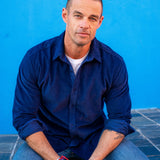 Corduroy Mens' Organic Cotton Shirt in New Navy