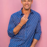 Desert Frequency Mens' Organic Cotton Shirt in Navy