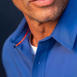 Plain Poplin Mens' Organic Cotton Shirt in Violet Blue