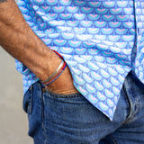 Winging It Mens' Organic Cotton Shirt in Blue Lagoon