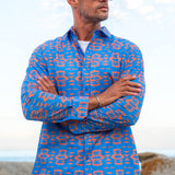 Hilken High Mens' Cotton Organic Shirt in Blue