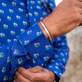 Flower Power Mens' Cotton Organic Shirt in Blue