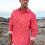 Inner Spin Mens' Cotton Organic Shirt in  Red and White