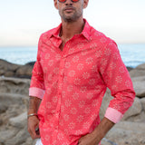 Inner Spin Mens' Cotton Organic Shirt in  Red and White