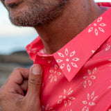 Inner Spin Mens' Cotton Organic Shirt in  Red and White