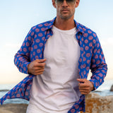 Dusk Till Dawn Mens' Cotton Organic Shirt in Blue
