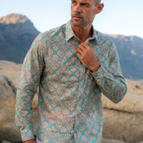 Frequencies Mens' Cotton Organic Shirt in Gun Metal Grey
