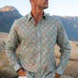 Frequencies Mens' Cotton Organic Shirt in Gun Metal Grey