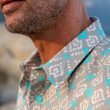 Frequencies Mens' Cotton Organic Shirt in Gun Metal Grey