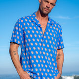 Montana Calor Mens' Eco-Viscose Short Sleeve Shirt in Blue
