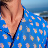 Montana Calor Mens' Eco-Viscose Short Sleeve Shirt in Blue