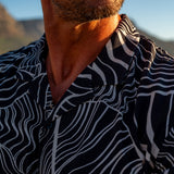 Stripes Mens' Short Sleeve Shirt in Black & White