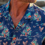 Garden Party Mens' Short Sleeve Shirt in Blue