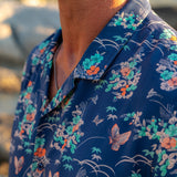 Garden Party Mens' Short Sleeve Shirt in Blue