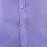 Mens' Lilac Linen Shirt with Contrast Trim